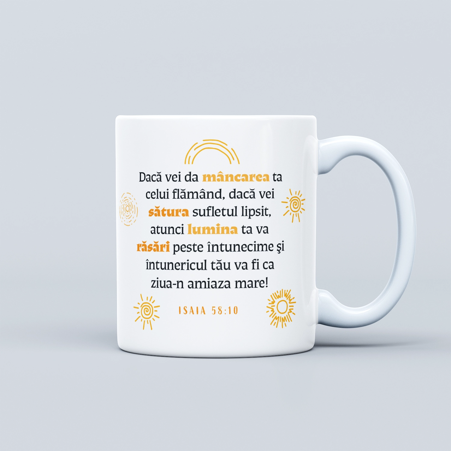 Cana cu verset biblic, cadou crestin - Isaia 58:10